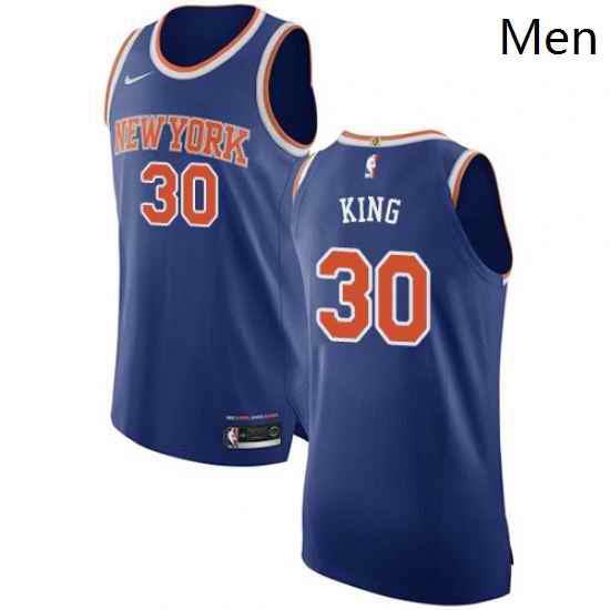 Mens Nike New York Knicks 30 Bernard King Authentic Royal Blue NBA Jersey Icon Edition